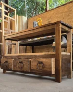 Rack TV rústico - 3 cajones - Imagen 3